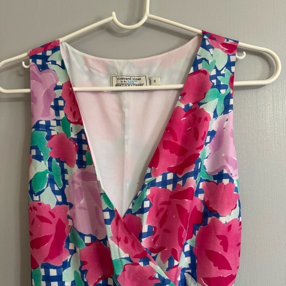 Vineyard Vines Pink Run For The Roses Floral Sleeveless Jumpsuit in Size 0 - Picture 6 of 15